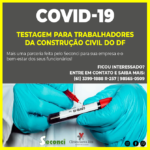 Covid-19: Seconci faz parceria para testagem de trabalhadores