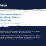 Intenção da maior fabricante de cimento de deixar o País surpreende CBIC